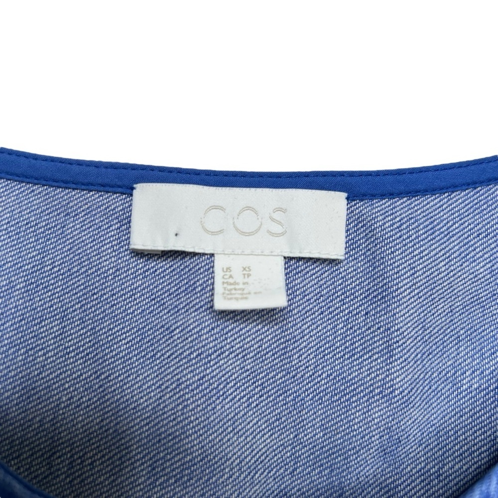 COS Oversized Boxy Denim Blue Cotton Mini Dress with Pockets Size XS - Picture 8 of 12